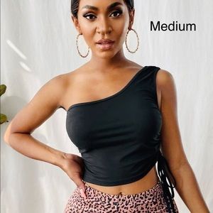 Women’s One Strap Rouched Tank Size Medium